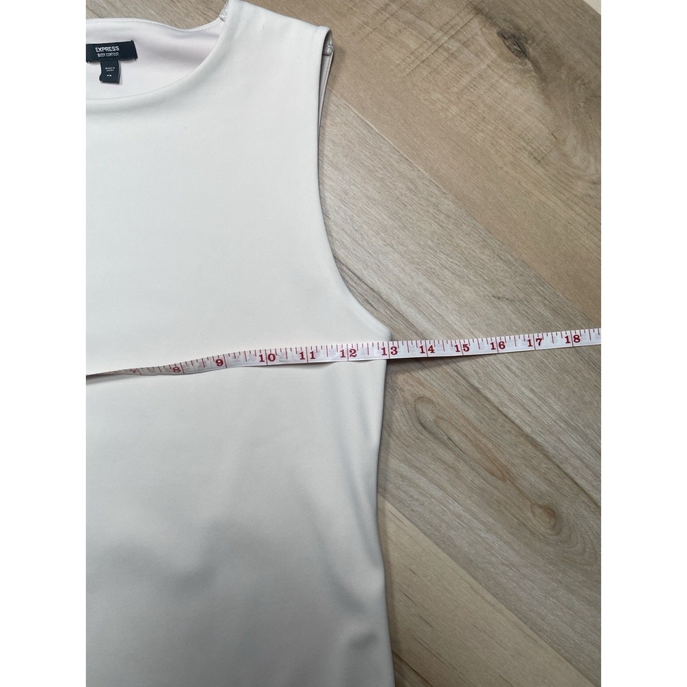 Express Body Contour Tank Top XS Beige Sleeveless Stretch Fitted Basic - Picture 7 of 8